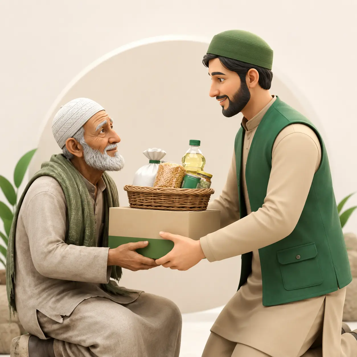 توزيع السلال الغذائية على الأسر المستفيدة